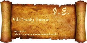 Várady Emese névjegykártya